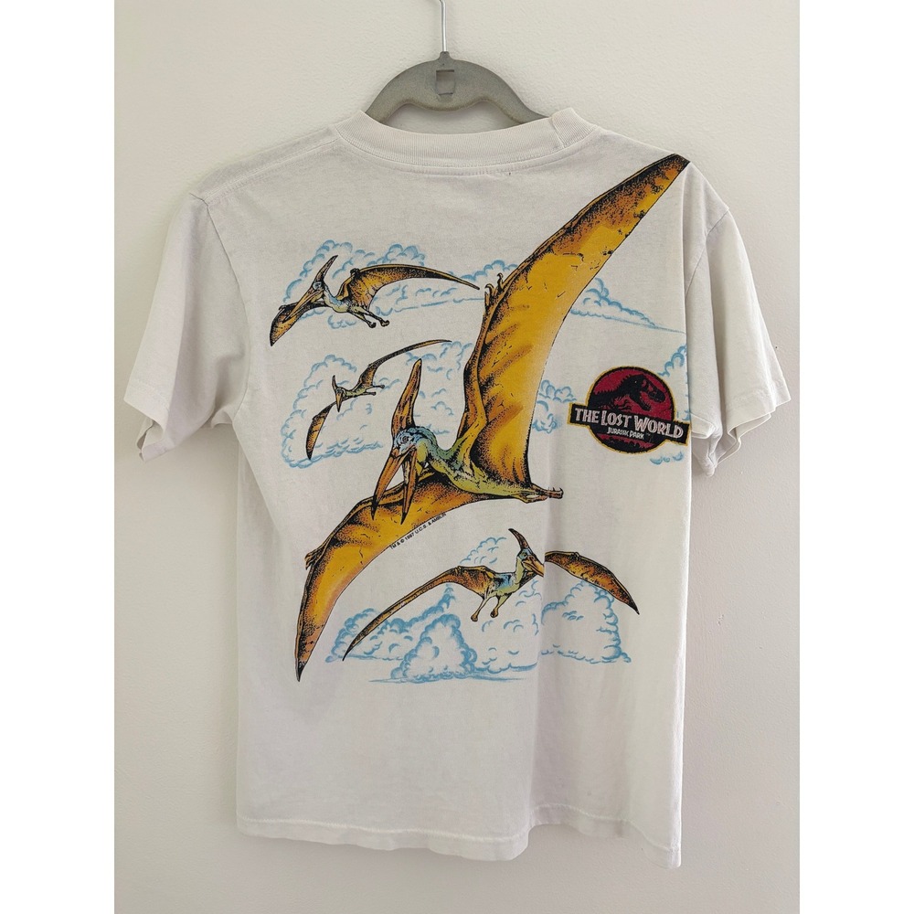 Vintage 1997 The Lost World Jurassic Park T-Shirt White Movie Promo 90s - Picture 4 of 4